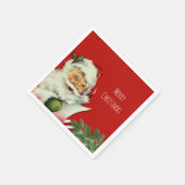 ヴィンテージサンタクロースレッドクリスマスパーティー スタンダードカクテルナプキン (角)