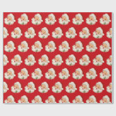 ヴィンテージサンタクロースレッドクリスマスラッピング紙 ラッピングペーパー (フラット)