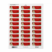 ヴィンテージサンタクロースレッドクリスマス招待状 ラベル (フルシート)