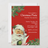 ヴィンテージサンタクロースレッドクリスマス招待状 招待状 (正面)