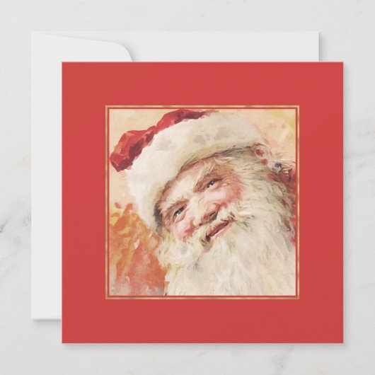 ヴィンテージサンタクロースレトロクリスマスカード シーズンカード (正面)