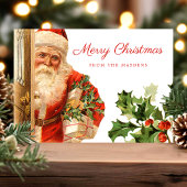 ヴィンテージサンタクロースレトロホリデークリスマス ポストカード