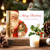 ヴィンテージサンタクロースレトロホリデークリスマス ポストカード