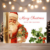 ヴィンテージサンタクロースレトロホリデークリスマス ポストカード