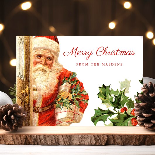 ヴィンテージサンタクロースレトロホリデークリスマス ポストカード