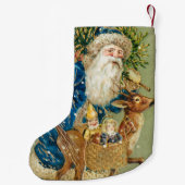 ヴィンテージサンタクロースレトロ スモールクリスマスストッキング (裏面)