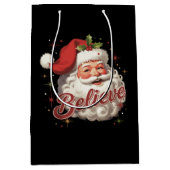 ヴィンテージサンタクロース信じクリスマス ミディアムペーパーバッグ (正面)
