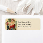 ヴィンテージサンタクロース充填クリスマスストッキング ラベル (インサイチュ)