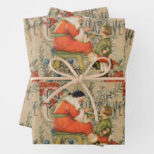 ヴィンテージサンタクロース包装紙 ラッピングペーパーシート (インサイチュ)