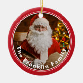 ヴィンテージサンタクロース書のクリスマスツリー セラミックオーナメント (正面)