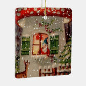 ヴィンテージサンタクロース格言インマッシュルームハウス セラミックオーナメント (右)