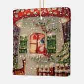 ヴィンテージサンタクロース格言インマッシュルームハウス セラミックオーナメント (左)