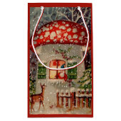 ヴィンテージサンタクロース格言インマッシュルームホリデー スモールペーパーバッグ (裏面)