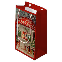 ヴィンテージサンタクロース格言インマッシュルームホリデー スモールペーパーバッグ