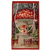 ヴィンテージサンタクロース格言インマッシュルームホリデー スモールペーパーバッグ (正面)