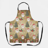 ヴィンテージサンタクロース模様 エプロン (正面)