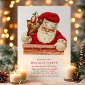 ヴィンテージサンタクロース煙突レトロホリデーパーティー 招待状