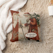 ヴィンテージサンタクロース父クリスマスエンジェルファミリー クッション (ブランケット)