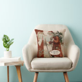 ヴィンテージサンタクロース父クリスマスエンジェルファミリー クッション (椅子)