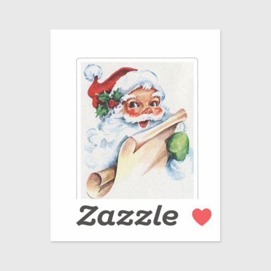 ヴィンテージサンタクロース父クリスマスススススクエアステッキ シール (シート)