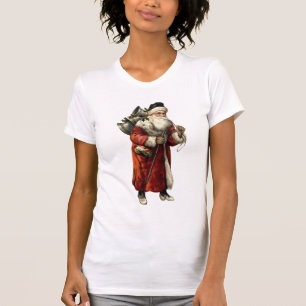 ヴィンテージサンタクロース父クリスマスファッション Tシャツ