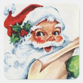 ヴィンテージサンタクロース父クリスマス スクエアシール (正面)