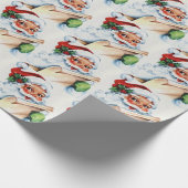 ヴィンテージサンタクロース父クリスマス ラッピングペーパー (角)