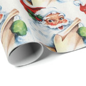 ヴィンテージサンタクロース父クリスマス ラッピングペーパー (ロールコーナー)