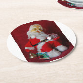 ヴィンテージサンタクロース玩具 ラウンドペーパーコースター (アングル)