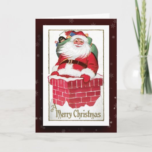 ヴィンテージサンタクロース画像グリーティングカード シーズンカード (正面)