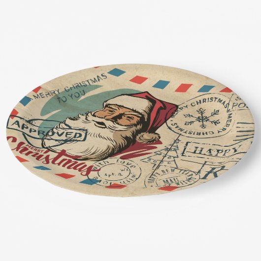 ヴィンテージサンタクロース紙プレート ペーパープレート (アングル)