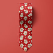ヴィンテージサンタクロース赤クリスマススノーフレーク ネクタイ