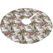 ヴィンテージサンタクロース赤クリスマスツリースカート ブラッシュドポリエステルツリースカート (アングル)