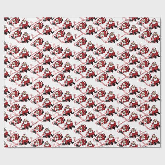 ヴィンテージサンタクロース遊のおもちゃがクリスマスを訓練 ラッピングペーパー (フラット)