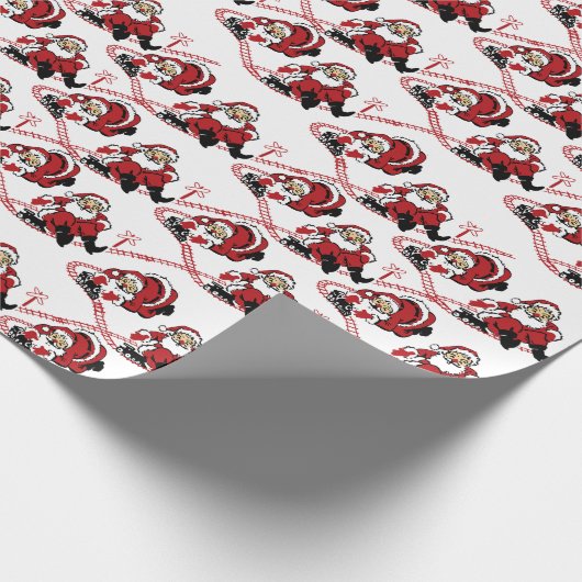 ヴィンテージサンタクロース遊のおもちゃがクリスマスを訓練 ラッピングペーパー (角)