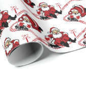 ヴィンテージサンタクロース遊のおもちゃがクリスマスを訓練 ラッピングペーパー (ロールコーナー)