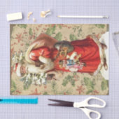 ヴィンテージサンタクロース運のトイズポインセチア 薄葉紙 (クラフト)