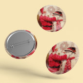 ヴィンテージサンタクロース雪だるまウィンタークリスマス 缶バッジ