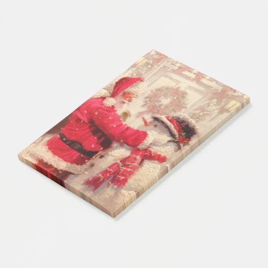 ヴィンテージサンタクロース雪だるまクリスマスフェスティバル ポストイット (アングル)