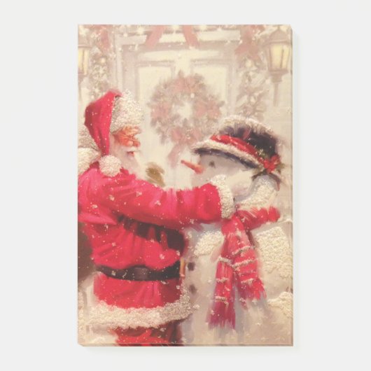ヴィンテージサンタクロース雪だるまクリスマスフェスティバル ポストイット (正面)
