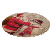 ヴィンテージサンタクロース雪だるまクリスマス カッティングボード (角)