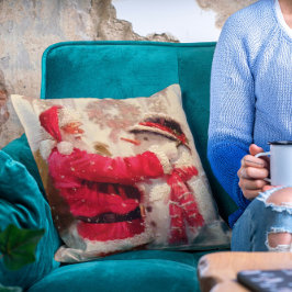 ヴィンテージサンタクロース雪だるまクリスマス クッション