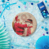 ヴィンテージサンタクロース雪だるまクリスマス ペーパープレート (パーティー)