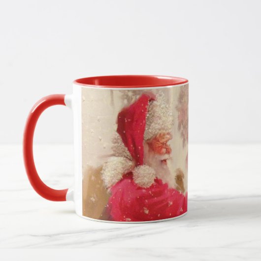 ヴィンテージサンタクロース雪だるまクリスマス マグカップ (左)