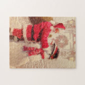 ヴィンテージサンタクロース雪だるまクリスマス |休日 ジグソーパズル (横)