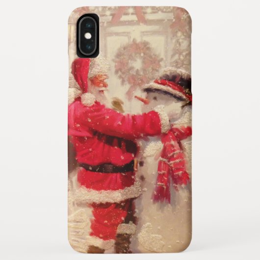 ヴィンテージサンタクロース雪だるまクリスマス Case-Mate iPhoneケース (裏面)
