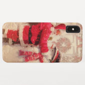 ヴィンテージサンタクロース雪だるまクリスマス Case-Mate iPhoneケース (裏面(横))