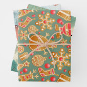 ヴィンテージサンタクロース霜の降りたザスノーマンクリスマス ラッピングペーパーシート (インサイチュ)