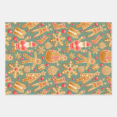 ヴィンテージサンタクロース霜の降りたザスノーマンクリスマス ラッピングペーパーシート (正面)