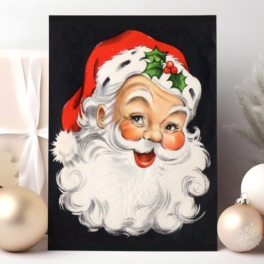 ヴィンテージサンタクロース顔クリスマス シーズンポストカード
